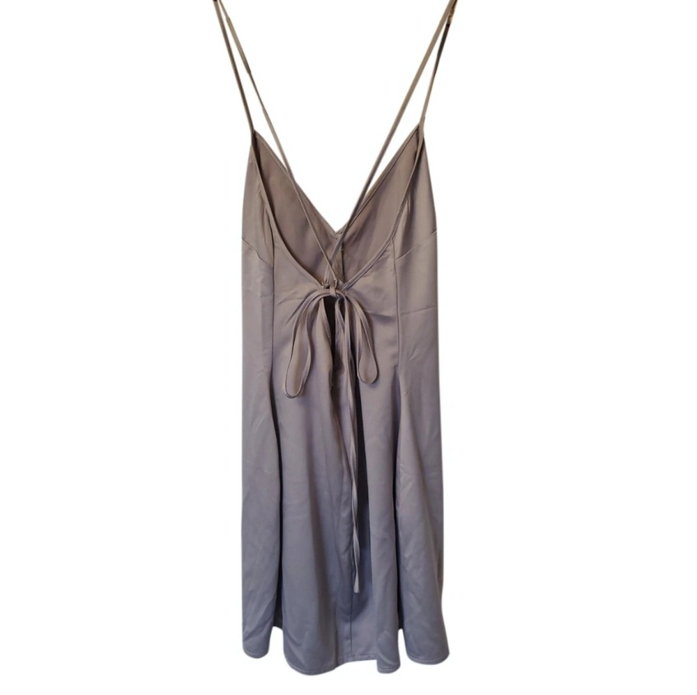 Button through satin mini dress - Picture 2 of 5